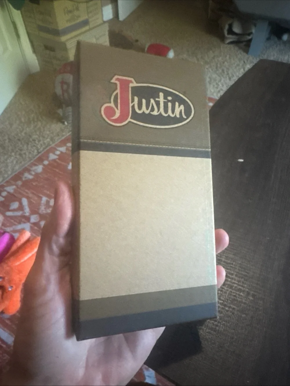Justin Rodeo Wallet Brown Roughout Leather Western Bifold NEW